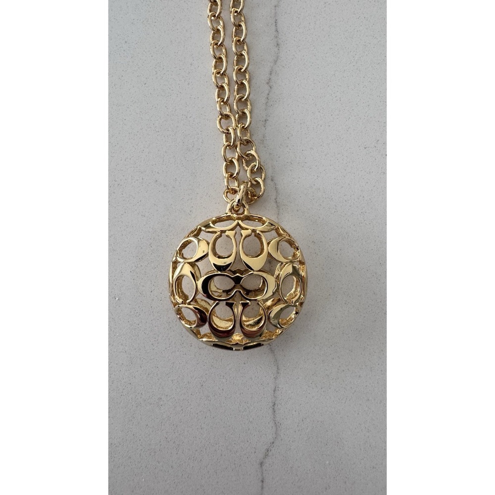 Coach Gold Tone Long Necklace NWOT